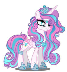 Size: 1030x1100 | Tagged: safe, artist:gihhbloonde, character:princess flurry heart, species:alicorn, species:pony, adult flurry heart, fabulous, female, flurry art, mare, next generation, older, older flurry heart, redesign, simple background, solo, transparent background