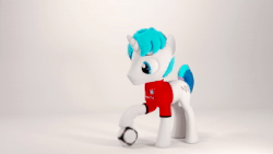Size: 1920x1080 | Tagged: safe, artist:deloreandudetommy, oc, oc:supersaw, species:pony, 3d, animated, blender, clothing, football, jersey, jumpscare, sound, sports, stuck on horn, train horn, webm