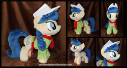 Size: 1280x689 | Tagged: safe, artist:peruserofpieces, character:fiddlesticks, species:earth pony, species:pony, accessories, apple family member, clothing, cowboy hat, female, front view, hat, irl, mare, minky, photo, plushie, profile, scarf, shirt, solo