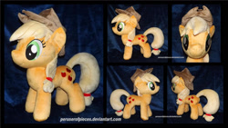 Size: 1600x902 | Tagged: safe, artist:peruserofpieces, character:applejack, species:earth pony, species:pony, accessory, clothing, cowboy hat, female, front view, hat, irl, mare, photo, plushie, profile, rear view, solo, toy