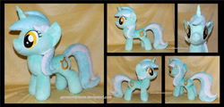 Size: 1600x770 | Tagged: safe, artist:peruserofpieces, character:lyra heartstrings, species:pony, species:unicorn, female, front view, happy, irl, mare, photo, plushie, profile, smiling, solo, toy