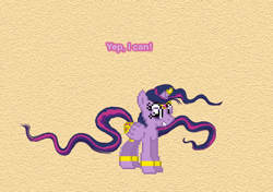 Size: 504x354 | Tagged: safe, artist:verve, character:twilight sparkle, character:twilight sparkle (alicorn), species:alicorn, species:pony, episode:frenemies, g4, my little pony: friendship is magic, ask, ask genie twilight, female, flowing mane, flowing tail, genie, mare, pixel art, smiling, solo, tumblr