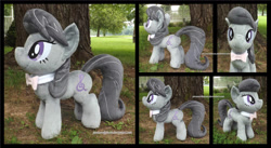 Size: 1207x662 | Tagged: safe, artist:peruserofpieces, character:octavia melody, species:earth pony, species:pony, bow tie, female, front view, happy, irl, mare, photo, profile, smiling, solo