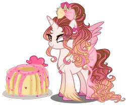 Size: 1300x1100 | Tagged: safe, artist:gihhbloonde, parent:pound cake, parent:princess flurry heart, parents:poundflurry, species:alicorn, species:pony, bow, female, mare, offspring, simple background, solo, tail bow, transparent background