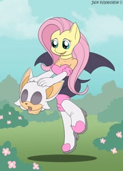 Size: 758x1054 | Tagged: safe, artist:foxbeast, character:fluttershy, species:anthro, bodysuit, boots, breasts, clothing, cosplay, costume, crossover, disguise, evening gloves, female, gloves, long gloves, mask, masking, rouge the bat, shoes, sonic the hedgehog (series), thigh boots