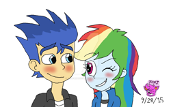 Size: 1024x645 | Tagged: safe, artist:resotii, character:flash sentry, character:rainbow dash, my little pony:equestria girls, female, flashdash, male, shipping, straight
