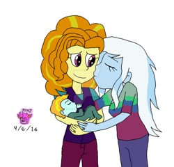 Size: 912x876 | Tagged: safe, artist:resotii, character:adagio dazzle, character:trixie, parent:adagio dazzle, parent:trixie, ship:triagio, my little pony:equestria girls, family, female, lesbian, magical lesbian spawn, offspring, shipping
