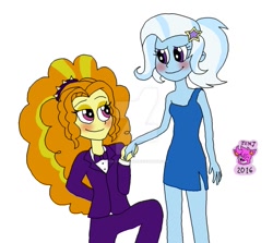 Size: 947x844 | Tagged: safe, artist:resotii, character:adagio dazzle, character:trixie, ship:triagio, my little pony:equestria girls, female, lesbian, shipping