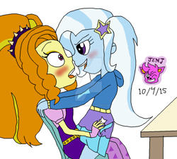 Size: 1024x922 | Tagged: safe, artist:resotii, character:adagio dazzle, character:trixie, ship:triagio, my little pony:equestria girls, female, lesbian, shipping