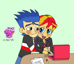 Size: 1024x897 | Tagged: safe, artist:resotii, character:flash sentry, character:sunset shimmer, ship:flashimmer, my little pony:equestria girls, female, male, romance, shipping, straight