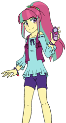 Size: 725x1356 | Tagged: safe, artist:fantasygerard2000, character:sour sweet, g4, my little pony: equestria girls, my little pony:equestria girls, spoiler:eqg series (season 2), alternate outfits, bracelet, freckles, jewelry, ponytail, starswirl music festival