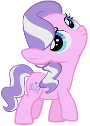 Size: 2904x4080 | Tagged: safe, artist:liggliluff, edit, editor:slayerbvc, character:diamond tiara, species:earth pony, species:pony, accessory-less edit, female, filly, missing accessory, simple background, solo, transparent background, vector, vector edit