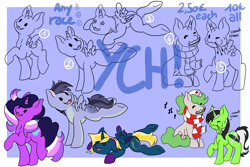 Size: 3000x2000 | Tagged: safe, artist:noxi1_48, species:alicorn, species:earth pony, species:pegasus, species:pony, species:unicorn, advertisement, commission, ocs everywhere, your character here