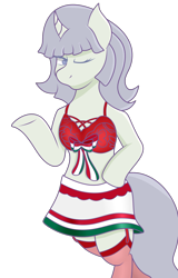 Size: 1790x2794 | Tagged: safe, artist:big brawler, oc, oc only, oc:rosa bianca, species:anthro, blowing a kiss, breasts, clothing, female, garters, independence day, mexican, mexican independence day, midriff, milf, miniskirt, september 16th, sexy, skirt, stockings, thigh highs
