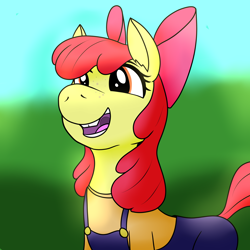 Size: 6000x6000 | Tagged: safe, artist:dazed-and-wandering, character:apple bloom, species:earth pony, species:pony, clothing, female, overalls, solo