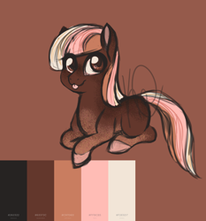 Size: 2800x3000 | Tagged: safe, artist:hippykat13, oc, species:earth pony, species:pony, :3, adoptable, blep, body markings, color palette, colored hooves, cute, digital art, food, ice cream, multicolored hair, neapolitan, obtrusive watermark, sketch, solo, tongue out, watermark