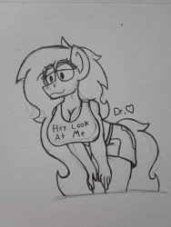 Size: 1932x2576 | Tagged: safe, artist:drheartdoodles, oc, oc only, oc:mamma, species:anthro, big breasts, breasts, clothing, clydesdale, female, long mane, milf, shorts, smiling, solo, traditional art