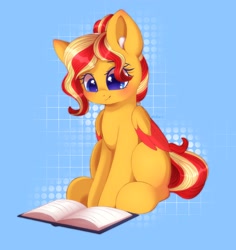 Size: 2521x2666 | Tagged: safe, artist:adostume, oc, oc only, oc:bunsetti, species:pegasus, species:pony, book, colored wings, colored wingtips, cute, female, mare, not sunset shimmer, reading, sitting, solo