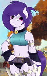 Size: 1680x2749 | Tagged: safe, artist:big brawler, oc, oc only, species:pony, belly button, belt, clothing, cosplay, costume, jewelry, midriff, ms. fortune, necklace, outfit, skullgirls, sports panties