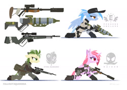 Size: 2000x1414 | Tagged: safe, artist:satv12, oc, oc only, species:earth pony, species:pegasus, species:pony, species:unicorn, fallout equestria, energy weapon, grand pegasus enclave, gun, pegasus enclave, raider, rifle, sniper rifle, steel ranger, weapon