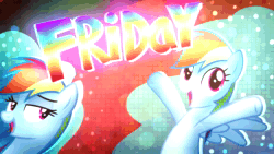 Size: 1920x1080 | Tagged: safe, artist:littleblackraencloud, character:rainbow dash, species:pegasus, species:pony, animated, female, friday friday getting down on friday, mare, rebecca black, solo, song, sound, webm, youtube link