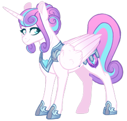 Size: 1065x1011 | Tagged: safe, artist:whalepornoz, character:princess flurry heart, species:alicorn, species:pony, armor, cutie mark, female, flurry heart pearl of battle, mare, older, older flurry heart, simple background, solo, transparent background
