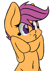 Size: 1193x1545 | Tagged: safe, artist:color-spark, character:scootaloo, species:pegasus, species:pony, episode:twilight time, g4, my little pony: friendship is magic, duckface, female, semi-anthro, simple background, solo, white background