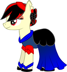 Size: 3356x3578 | Tagged: safe, artist:spokenmind93, oc, oc:raven fear, species:pony, beautiful, clothing, dress, feather, gala dress, pretty, simple background, solo, stylized, transparent background, vector