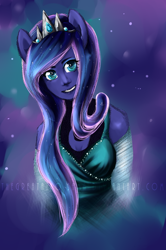 Size: 550x828 | Tagged: safe, artist:aisuroma, character:princess luna, species:anthro, eared humanization, female, human facial structure, humanized, solo