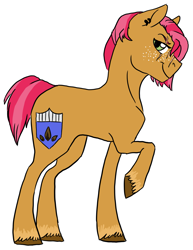 Size: 2413x3132 | Tagged: safe, artist:phobicalbino, character:babs seed, species:earth pony, species:pony, cutie mark, eye scar, female, looking sideways, mare, older, older babs seed, profile, raised hoof, scar, simple background, solo, white background