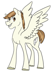 Size: 2490x3300 | Tagged: safe, artist:phobicalbino, character:featherweight, species:pegasus, species:pony, male, older, older featherweight, simple background, solo, stallion, white background