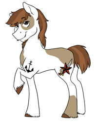 Size: 2653x3300 | Tagged: safe, artist:phobicalbino, character:pipsqueak, species:earth pony, species:pony, facial hair, goatee, male, older, older pipsqueak, raised eyebrow, raised hoof, simple background, solo, stallion, white background