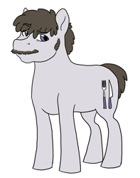 Size: 2594x3300 | Tagged: safe, artist:phobicalbino, character:truffle shuffle, species:earth pony, species:pony, facial hair, male, moustache, older, older truffle shuffle, sideburns, simple background, solo, stallion, white background