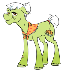 Size: 1957x2061 | Tagged: safe, artist:phobicalbino, character:granny smith, species:earth pony, species:pony, elderly, female, mare, scar, simple background, solo, white background