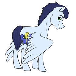 Size: 2200x2200 | Tagged: safe, artist:phobicalbino, character:soarin', species:pegasus, species:pony, backwards cutie mark, male, simple background, solo, stallion, white background