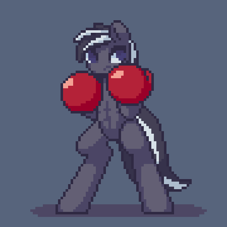 Size: 450x450 | Tagged: safe, artist:stockingshot56, oc, oc only, oc:spirit, species:pony, abs, animated, boxing gloves, gif, idle, idle animation, loop, male, pixel art, solo, stallion