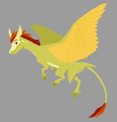 Size: 666x691 | Tagged: safe, artist:phobicalbino, oc, oc only, oc:lionfyre, species:pegasus, species:pony, bald face, dewclaw, flying, leonine tail, male, solo, stallion, tail feathers