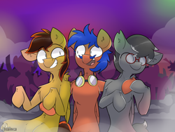Size: 5120x3840 | Tagged: safe, artist:difis, oc, oc only, oc:ace, oc:griffin, oc:zenfox, species:pegasus, species:pony, male, party