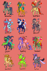 Size: 2000x3000 | Tagged: safe, artist:lavvythejackalope, oc, oc only, oc:berry brew, oc:fumble breeze, oc:posh plush, species:alicorn, species:earth pony, species:pegasus, species:pony, species:unicorn, alicorn oc, clothing, colored hooves, earth pony oc, eyes closed, flower, flower in hair, freckles, goggles, hat, horn, pegasus oc, raised hoof, scarf, see-through, top hat, unicorn oc, unshorn fetlocks, veil, wings, witch hat