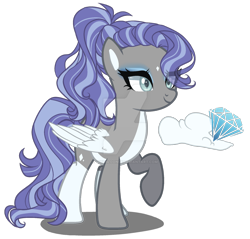Size: 1920x1833 | Tagged: safe, artist:gihhbloonde, oc, parent:rarity, parent:thunderlane, parents:rarilane, species:pegasus, species:pony, colored wings, deviantart watermark, female, mare, obtrusive watermark, offspring, simple background, solo, transparent background, watermark, wings