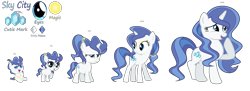 Size: 5775x2097 | Tagged: safe, artist:galaxyswirlsyt, base used, oc, oc:sky city, parent:fancypants, parent:rarity, parents:raripants, species:pony, species:unicorn, 5-year-old, age progression, baby, baby pony, female, filly, high res, mare, offspring, simple background, teenager, transparent background