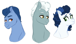 Size: 1115x651 | Tagged: safe, artist:whalepornoz, character:high winds, character:silver lining, character:wave chill, species:pegasus, species:pony, bust, female, male, simple background, transparent background, wonderbolts