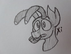 Size: 2576x1932 | Tagged: safe, artist:drheartdoodles, oc, oc only, oc:xi, ant, ant pony, antennae, bust, insect, mandibles, original species, portrait, solo, traditional art