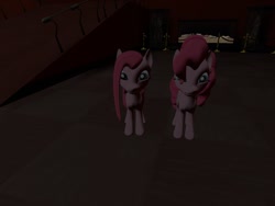 Size: 1400x1050 | Tagged: safe, artist:nightmenahalo117, character:pinkamena diane pie, character:pinkie pie, species:earth pony, species:pony, female, nightmena, serious, serious face, siblings, sisters