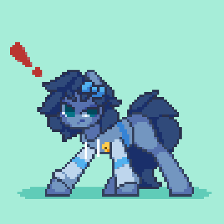 Size: 450x450 | Tagged: safe, artist:stockingshot56, oc, oc only, oc:whinny, species:earth pony, species:pony, animated, bow, clothing, hair bow, hoodie, idle, idle animation, loop, pixel art