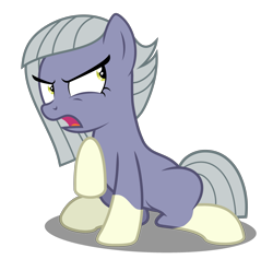 Size: 3223x3058 | Tagged: safe, artist:mundschenk85, edit, editor:slayerbvc, character:limestone pie, species:earth pony, species:pony, female, mare, open mouth, ponies wearing sunburst's socks, raised hoof, simple background, sitting, socks (coat marking), solo, transparent background, tsundere, vector, vector edit