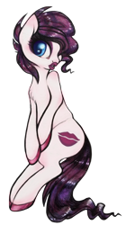 Size: 864x1548 | Tagged: safe, artist:hippykat13, oc, oc only, oc:diva, species:earth pony, species:pony, bipedal, chest fluff, cute, digital art, hoof polish, lips, lipstick, simple background, solo, traditional art, transparent background