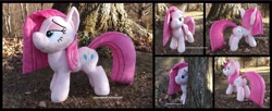 Size: 4320x1754 | Tagged: safe, artist:peruserofpieces, character:pinkamena diane pie, character:pinkie pie, species:earth pony, species:pony, female, irl, mare, photo, plushie, solo, tree