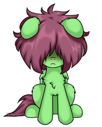 Size: 1000x1235 | Tagged: safe, artist:cottonsweets, oc, oc only, oc:watermelon success, chest fluff, female, filly, floppy ears, fluffy, simple background, solo, transparent background