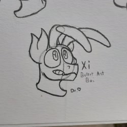 Size: 2188x2188 | Tagged: safe, artist:drheartdoodles, oc, oc only, oc:xi, ant, ant pony, antennae, insect, mandibles, original species, solo, traditional art